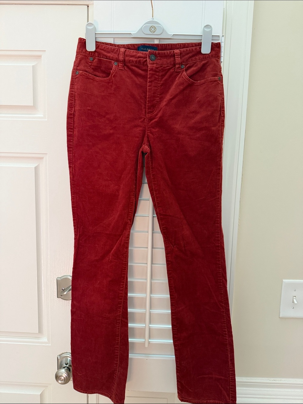 Talbots Deep Rust Colored Corduroy Flare Jeans
